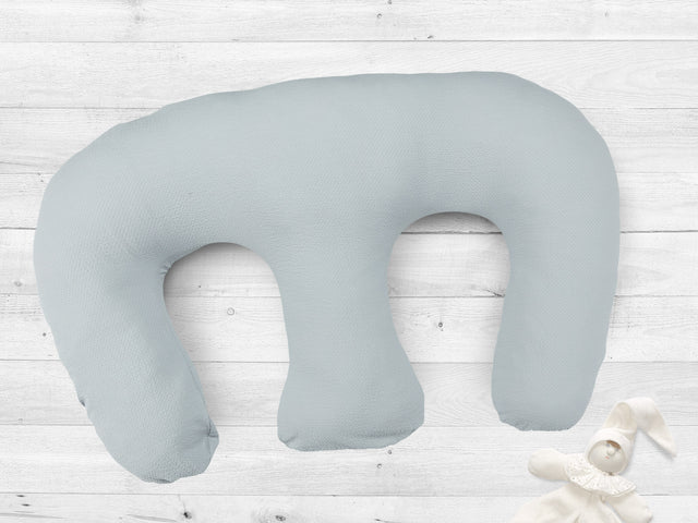 Nursing pillow for twins double crepe grey