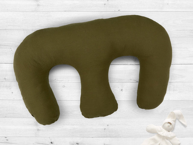 Almohada de lactancia para gemelos Muselina rosa