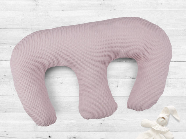 Nursing pillow for twins muslin pink