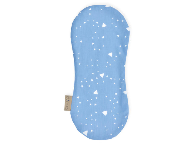 Torchon triangles arrondis blanc sur bleu