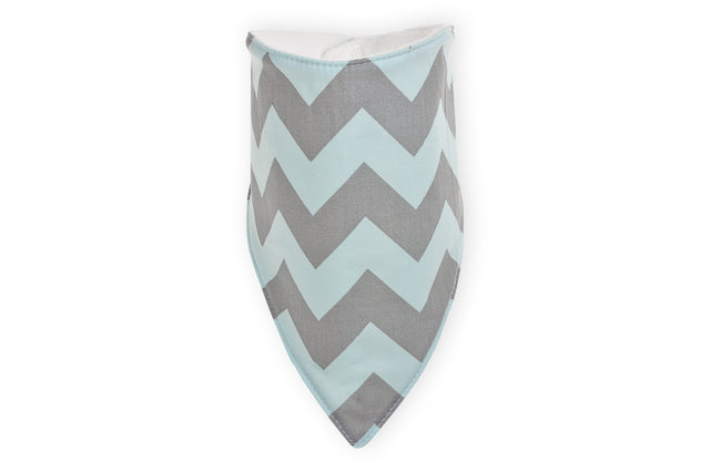 Dreieckstuch Chevron hellgrau und mint