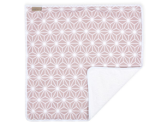 Matelas à langer strass blanc sur rose camée