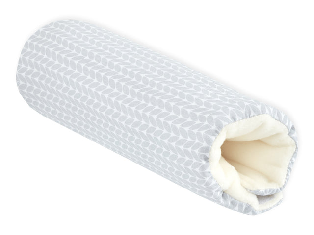 Protège-bras siège bébé petites feuilles gris clair sur blanc