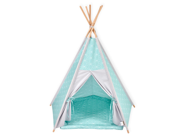 Carpa de Juegos Tipi Blanca Diamante Fino en Menta