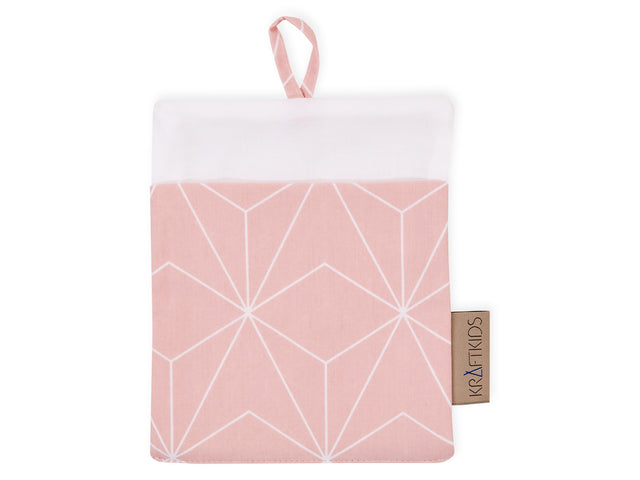 Strass fin blanc flanelle sur vieux rose