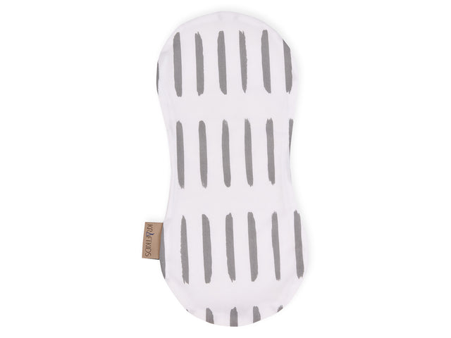 Burp cloth gray lines on white