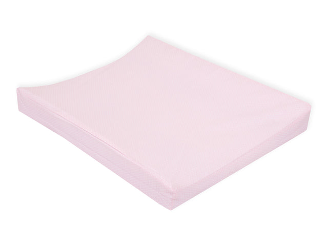 Housse matelas à langer compensée pois blancs sur rose