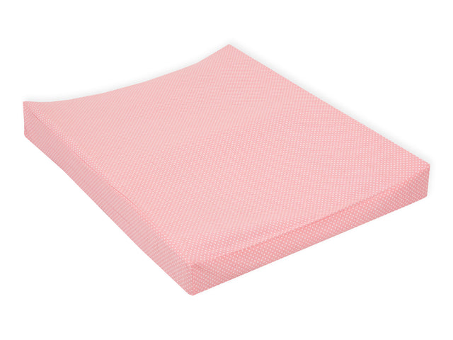 Wedge changing mat cover white dots on coral pink
