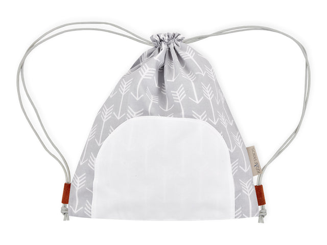 Gym bag white arrows on gray