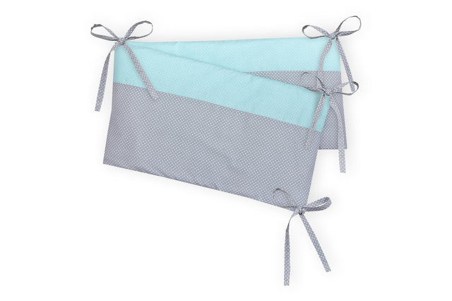 Bumper white dots on gray white dots on mint