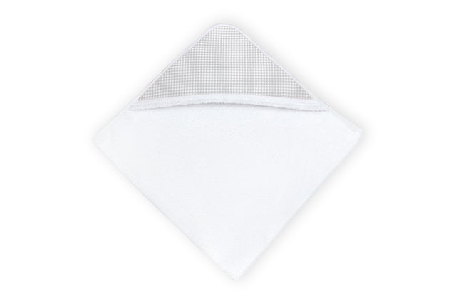 Serviette à capuche à carreaux gris