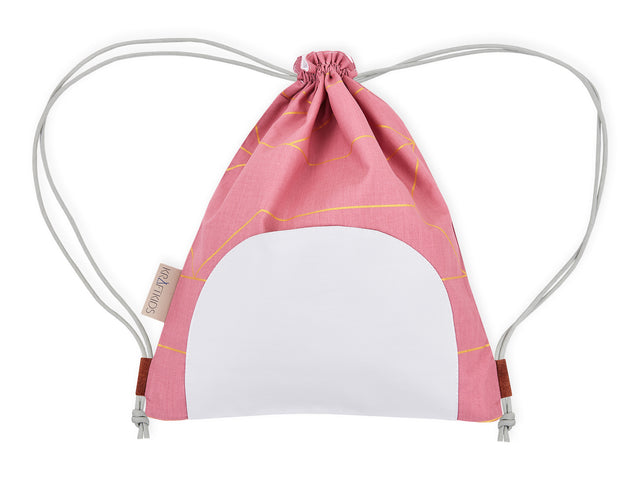Gym bag gold lines on pink