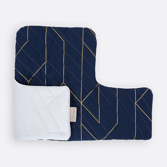 Coussin de chaise haute lignes dorées sur bleu foncé