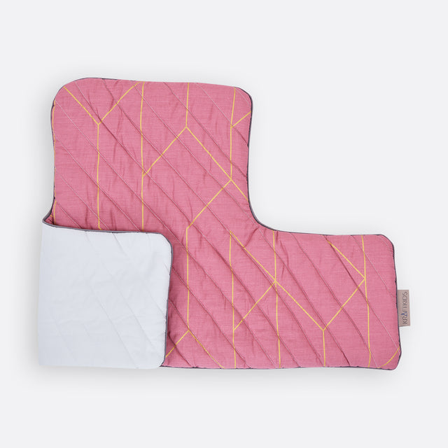 Coussins de chaise haute lignes dorées sur rose