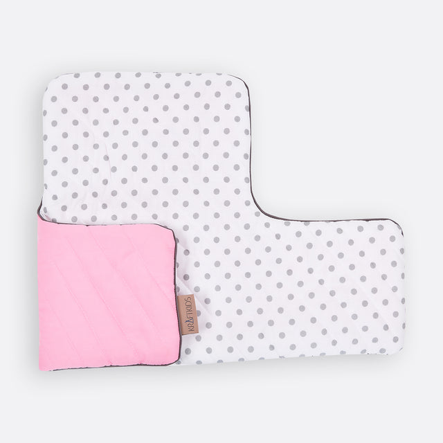 Coussin de chaise haute pois gris sur blanc