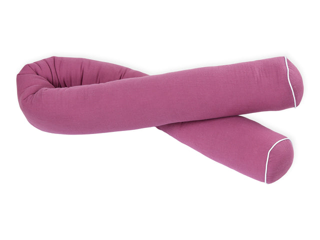 Purple muslin changing table border