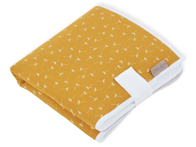 Matelas à langer de voyage mousseline pissenlit jaune