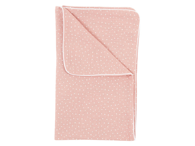 Couverture bébé mousseline pois rose