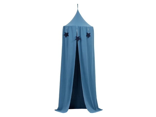 Tente suspendue mousseline bleu