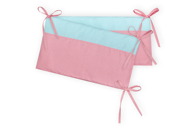 Bumper pois blancs sur corail rose pois blancs sur menthe
