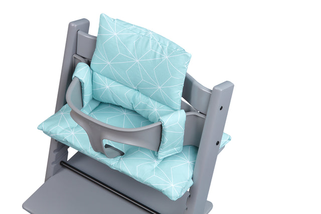 Coussins de Chaise Haute Diamante Mince Blanc sur Menthe