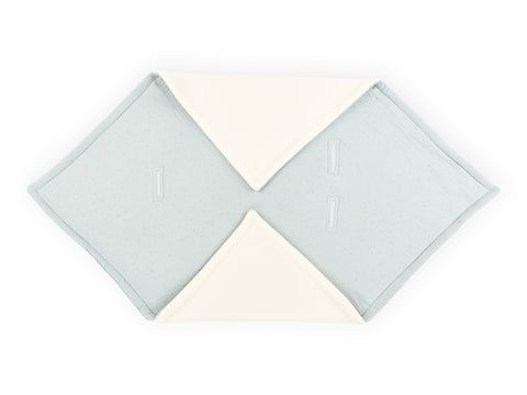 Couverture pour porte-bébé hiver mousseline pois dorés sur vert