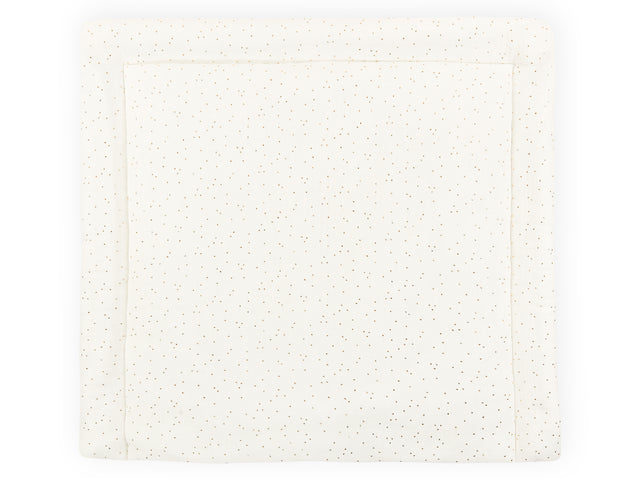 Matelas à langer mousseline pois dorés sur blanc