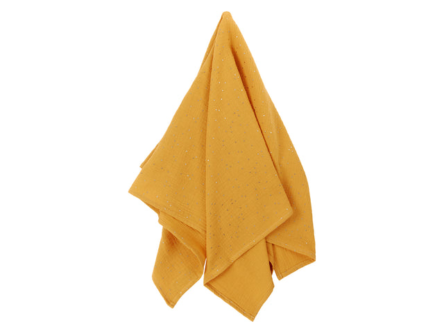 Muslin cloth Muslin gold dots on yellow