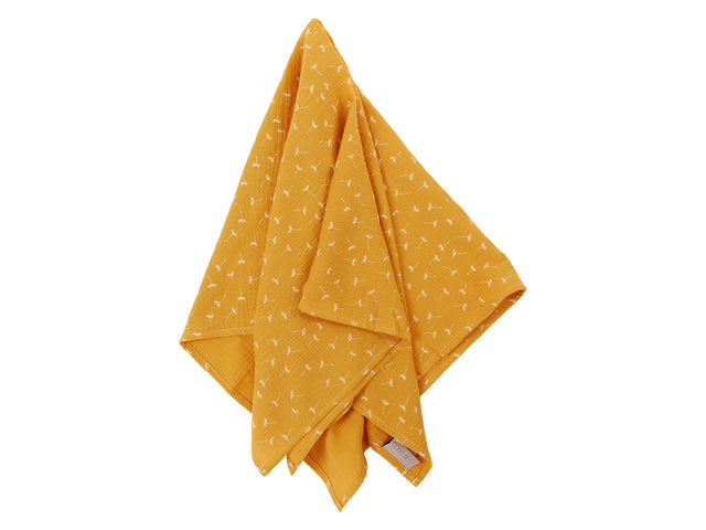 Tela muselina diente de león amarillo