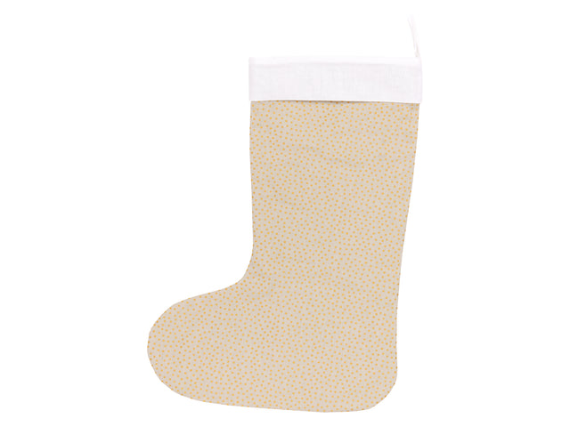 Christmas sock golden irregular dots on olive green