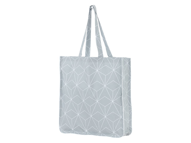 Tote bag white thin diamante on grey