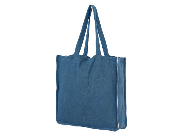 Tragetasche Musselin blau