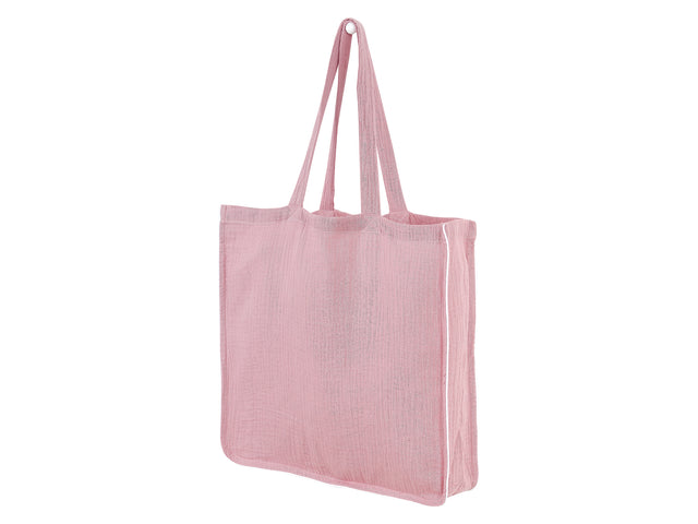 Tote bag mousseline rose