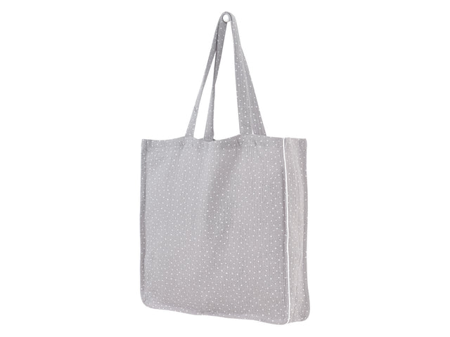 Tote bag muslin gray dots