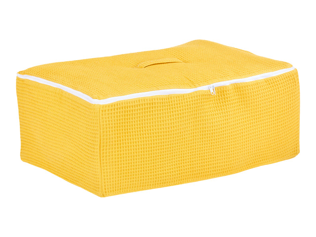 Basket for underbed waffle piqué mustard
