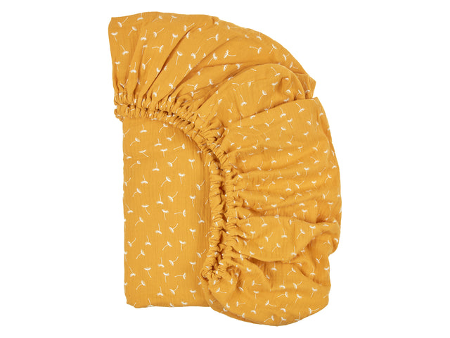 Drap housse mousseline pissenlit jaune