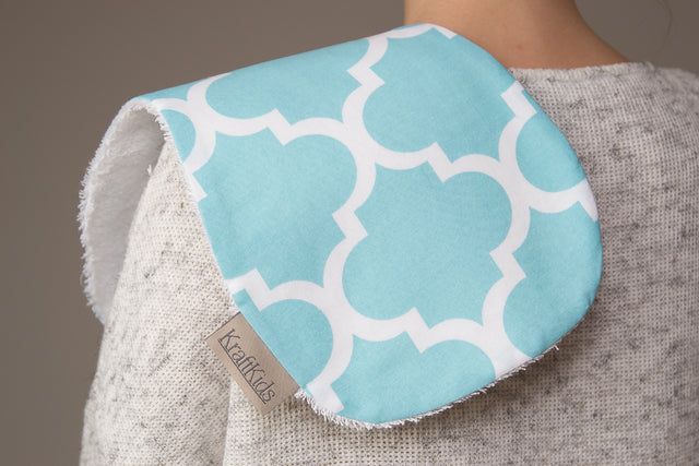 Burp cloth Moroccan clover turquoise