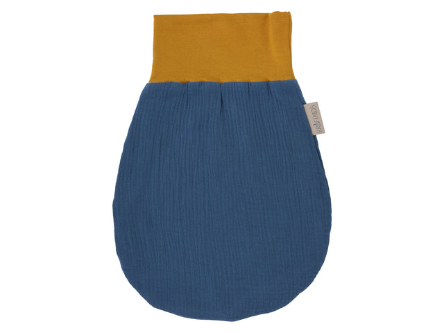 Strampelsack Herbst Winter Musselin blau