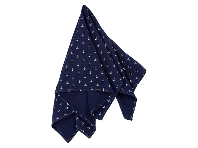 Neckerchief muslin dark blue anchor