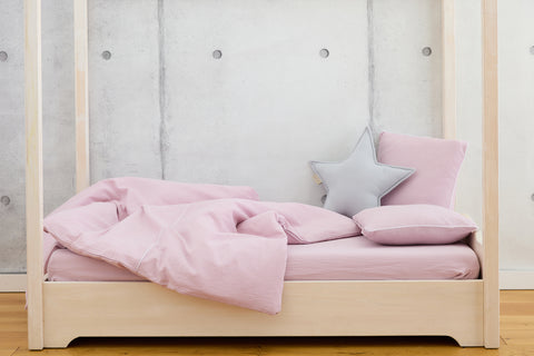 Sengetøj sæt dobbelt crepe pink