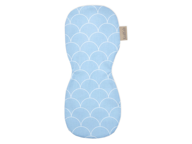 Burp cloth white semicircles on pastel blue