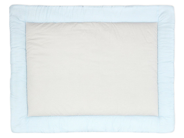 Playpen liner small leaves light blue on white small leaves light gray on white
