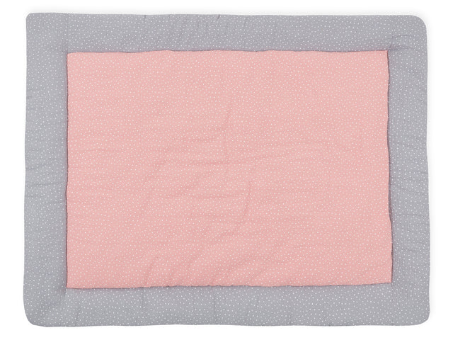 Insert de parc mousseline pois gris mousseline pois rose