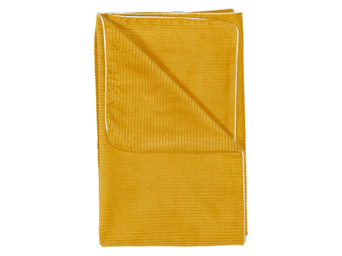 Couverture bébé cordon large cordon jaune moutarde