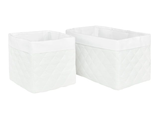 Panier mousseline matelassée blanc