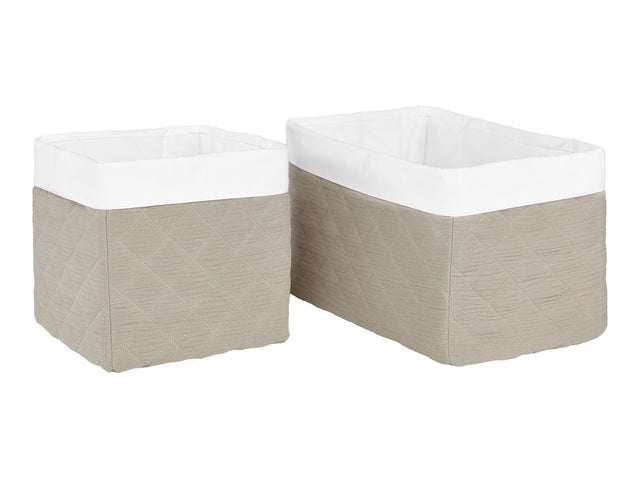 Coupelles mousseline matelassée beige taupe