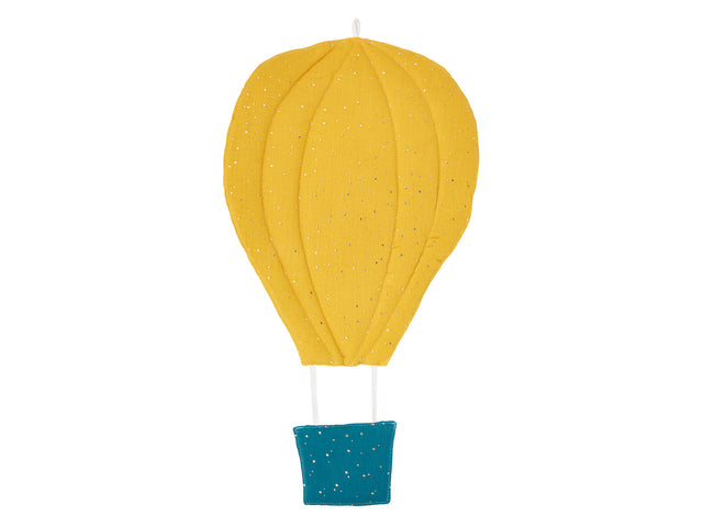 Balloon muslin golden dots on yellow