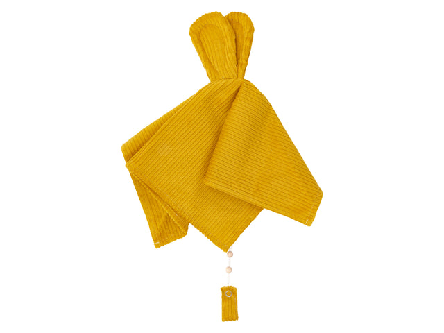 Doudou cordon large cordon jaune moutarde