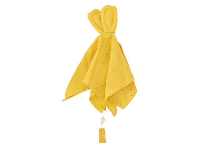 Comforter muslin gold dots on yellow