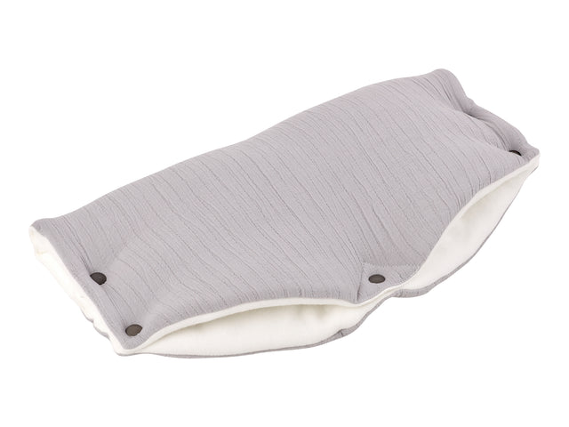Kinderwagenmuff Musselin Dobby Uni Grau